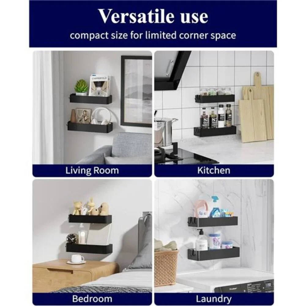 Large Shower Caddy 2 Pack Adhesive Bathroom Organizer Rustproof Stainless Steel